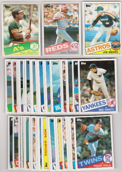 50 Different 1985 Topps Baseball Cards - Rickey Henderson + More