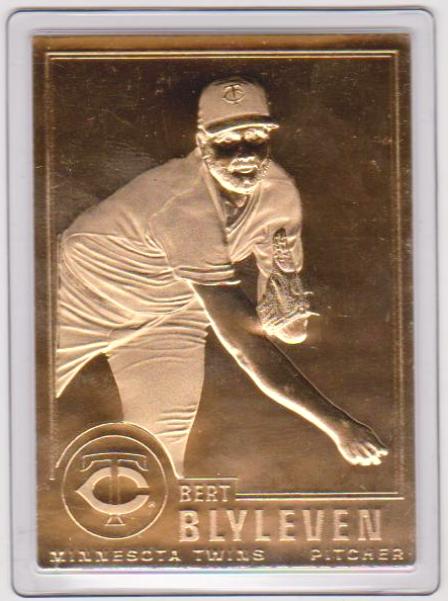 22 kt Gold - BERT BLYLEVEN 1996 Danbury Mint Gold Card - HOF'er