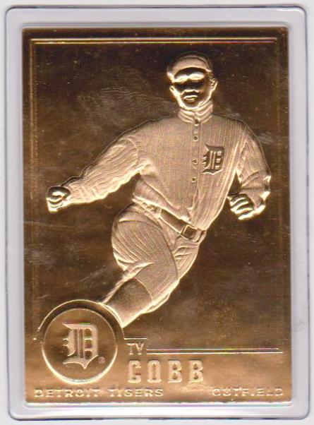 22 kt Gold - TY COBB 1996 Danbury Mint Gold Card - HOF'er