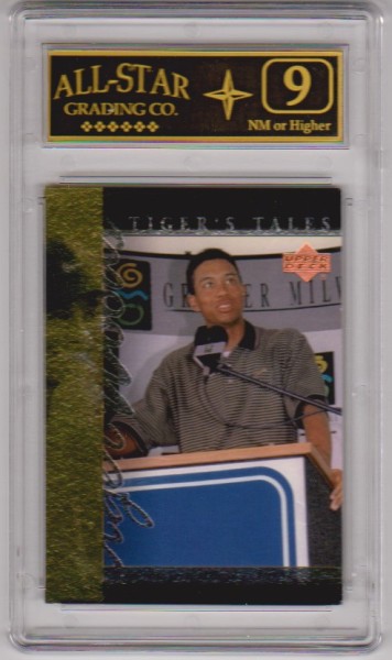 Graded 9 - Tiger Woods 2001 Upper Deck Tiger's Tales #TT12 Insert Card
