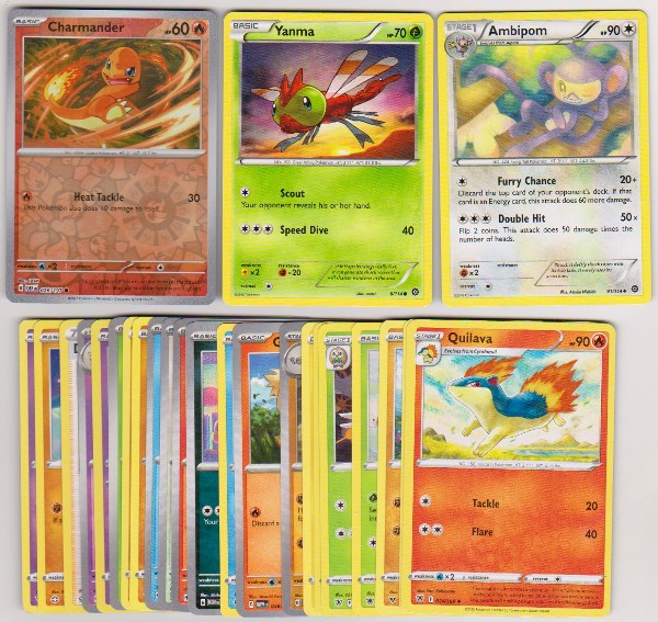 25 Different Pokemon Trading Cards w/ Charmander REVERSE HOLO + More