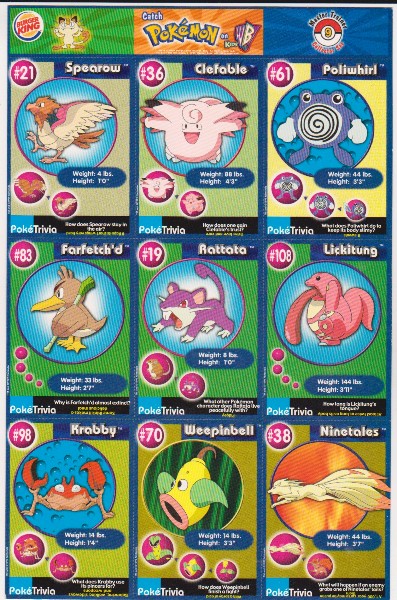1999 Pokemon Master Trainer Collector Set Uncut 9 Card Sheet #9 w/ Poliwhirl + More