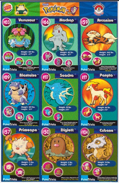 1999 Pokemon Master Trainer Collector Set 9 Card Uncut Sheet #3 w/ Blastoise + More