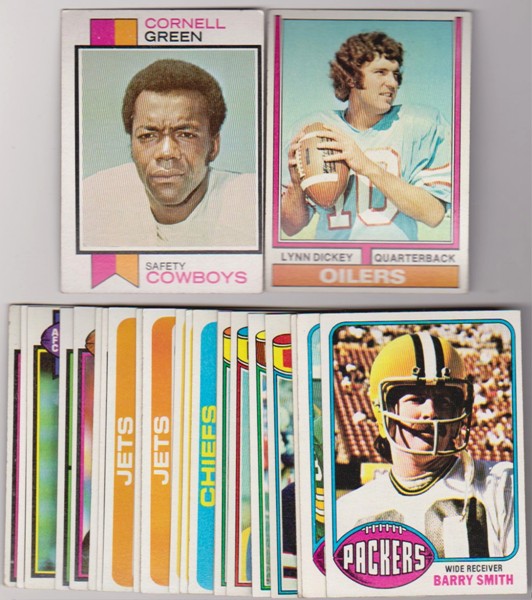 24 Different 1970's Topps Football Cards (1973-1979) w/ Cornell Green + More