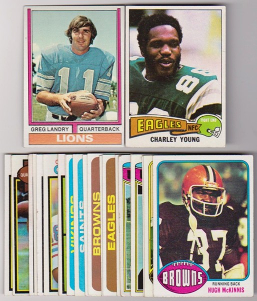 24 Different 1970's Topps Football Cards (1974-1979) w/ Greg Landry + More
