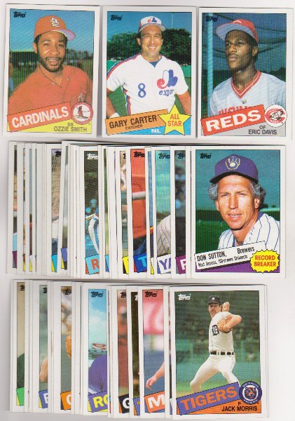 50 Different 1985 Topps Baseball Cards - Eric Davis Rookie + More