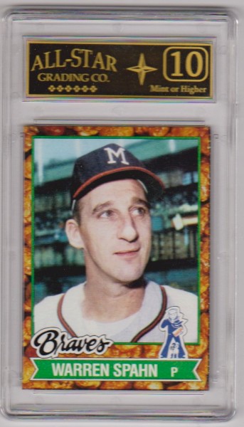 Graded 10 - Warren Spahn 1982 Topps Cracker Jack #16 Card