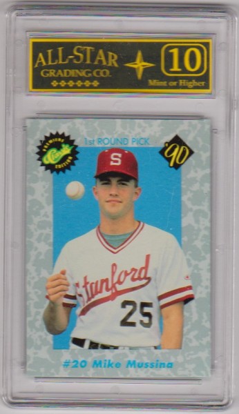 Rookie Graded 10 - Mike Mussina 1990 Classic #20 Card
