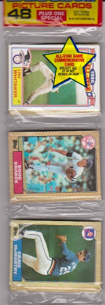 1987 Topps Baseball 49 Card Rack Pack w/ Lou Whitaker On Front