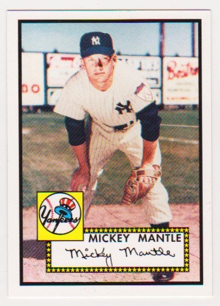 Mickey Mantle 1952 Topps #311 Rookie Commemorative Card - 2006 Topps #25 Rookie Of The Week Card