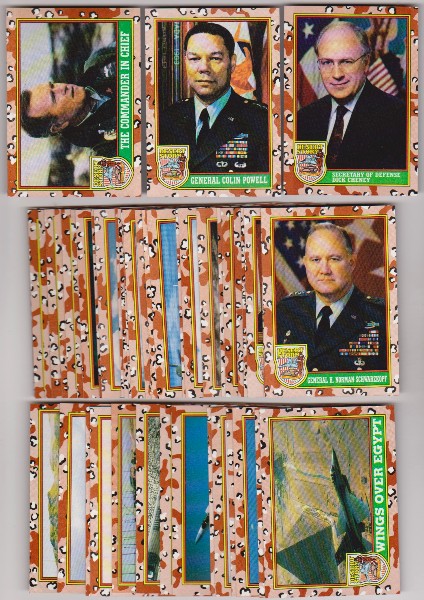 1991 Topps Desert Storm Series One 88 Card Set w/ George Bush, Dick Cheney + More