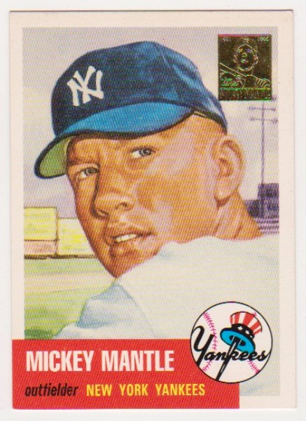 Mickey Mantle 1953 Topps #82 Commemorative Card - 1996 Topps #3 of 19 Insert Card