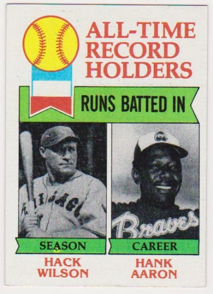 1979 Topps Hack Wilson/Hank Aaron #412 Card