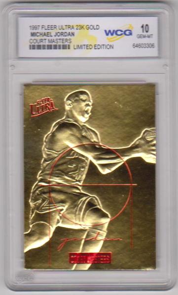 Graded Gem Mint 10 - Michael Jordan 1996-97 Fleer Ultra Court Masters 23 Kt Gold Card