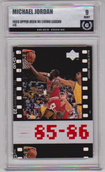 Graded GG Mint 9 - Michael Jordan 1998 Upper Deck Living Legends #5 Card