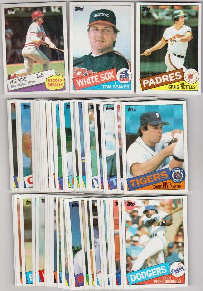 50 Different 1985 Topps Baseball Cards - Pete Rose + More