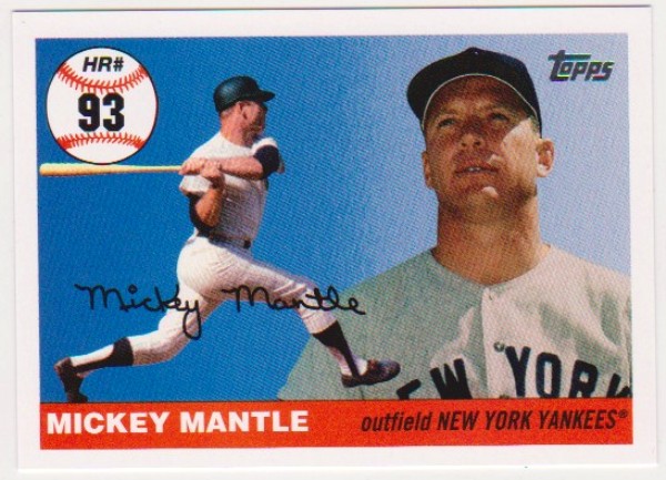 Mickey Mantle '55 Topps Style HR #93 2006 Topps #MHR93 Insert Card