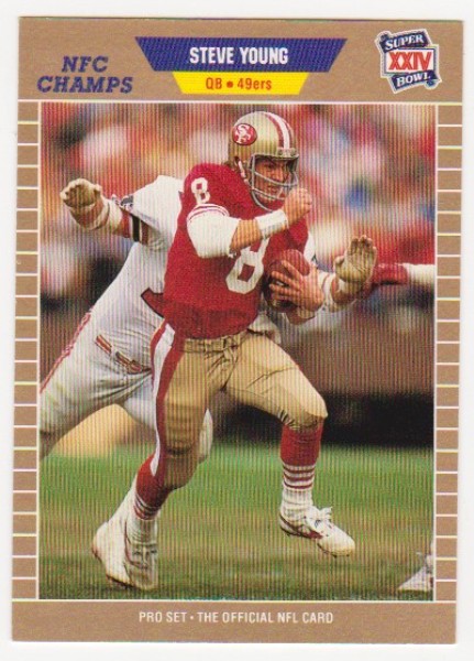 ERROR - Steve Young 1989 Pro Set WRONG BACK Super Bowl XXIV Card