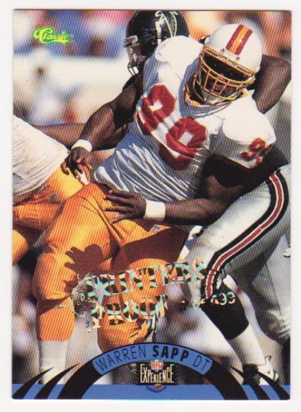 Only 499 Exist - Warren Sapp 1996 Classic NFL Experience Printers Proof #119 Insert Rookie Card