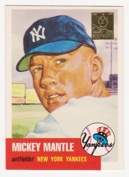 Mickey Mantle 1953 Topps #82 Commemorative Card - 1996 Topps #3 of 19 Insert Card