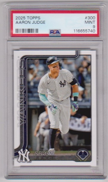 Graded PSA Mint 9 - Aaron Judge 2025 Topps #300 Card