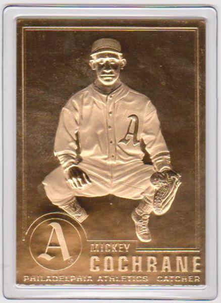 22 kt Gold - MICKEY COCHRANE 1996 Danbury Mint Gold Card - HOF'er