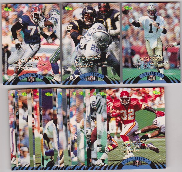 Only 499 Exist - 25 Different 1996 Classic NFL Experience Printers Proof Insert Cards w/ Junior Seau + More