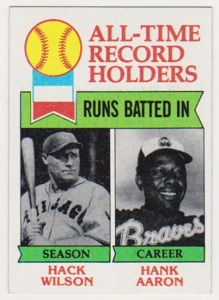 1979 Topps Hack Wilson/Hank Aaron #412 Card