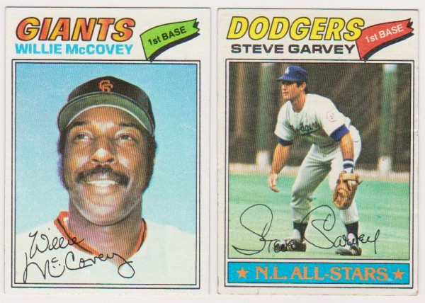 1977 Topps Willie McCovey #547 + Steve Garvey #400 Card Pair