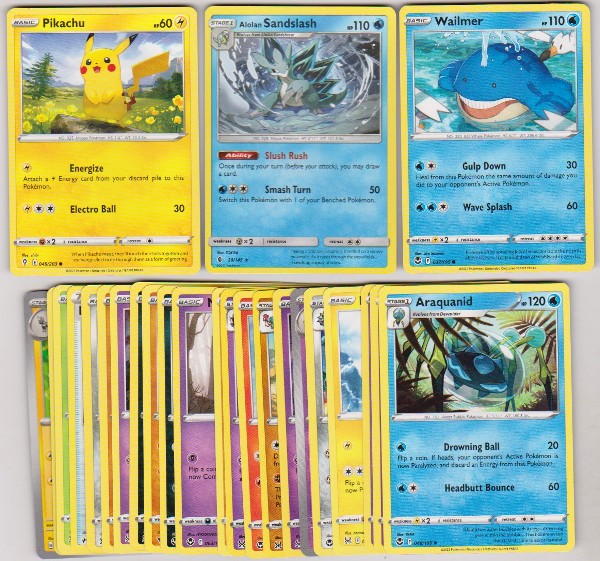 25 Different Pokemon Trading Cards w/ Pikachu + More