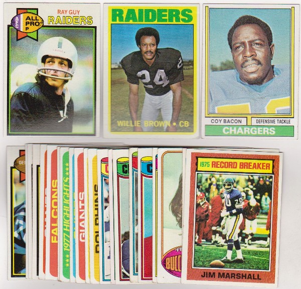 24 Different 1970's Topps Football Cards (1972-1979) w/ Ray Guy+ More