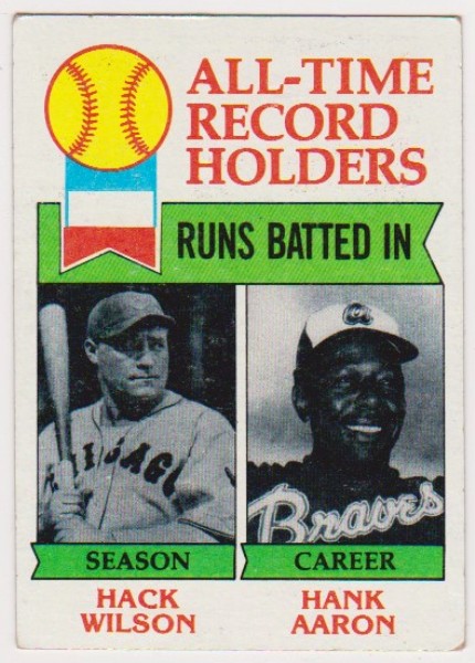1979 Topps Hack Wilson/Hank Aaron #412 Card
