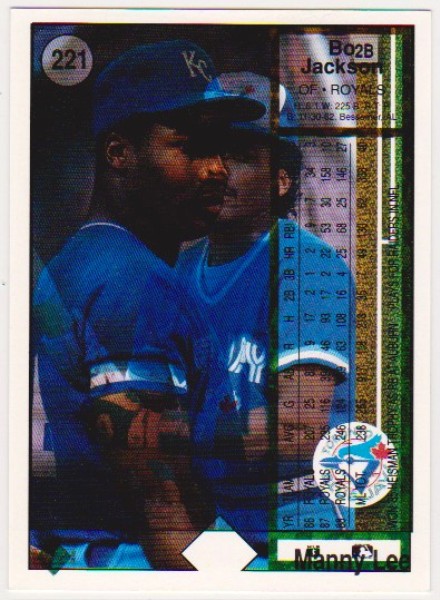 Error - 1989 Upper Deck Bo Jackson Double Back Error