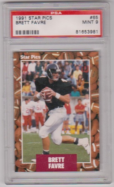 Rookie Graded PSA Mint 9 - Brett Favre 1991 Star Pics #65 Card