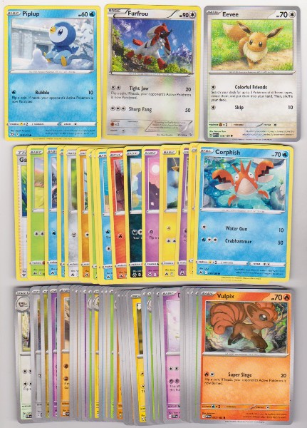 50 Different Pokemon Trading Cards w/ Piplup + More