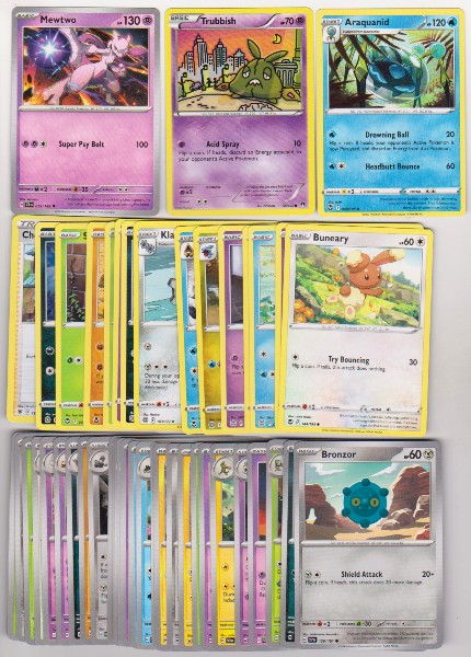 50 Different Pokemon Trading Cards w/ Mewtwo + More