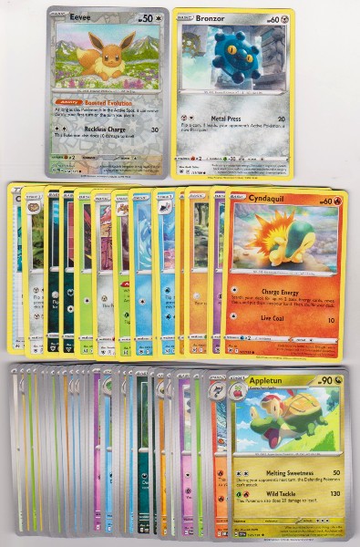 50 Different Pokemon Trading Cards w/ Eevee Reverse Holo + More