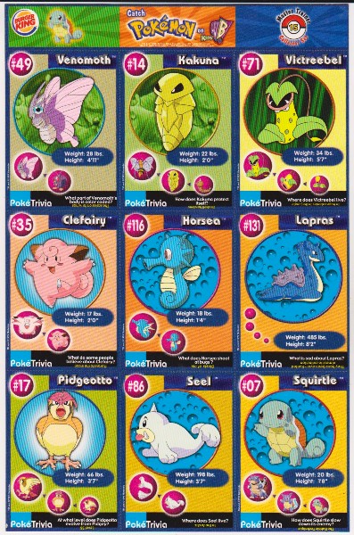 1999 Pokemon Master Trainer Collector Set Uncut 9 Card Uncut #15 Sheet