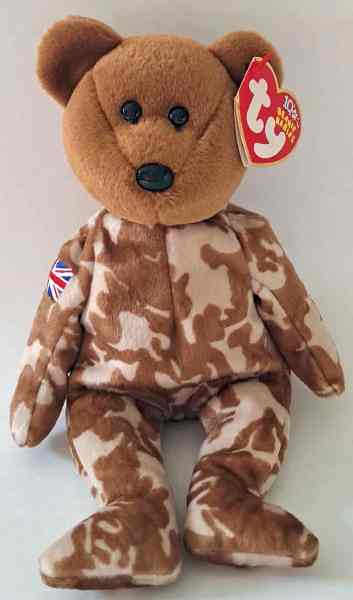 2003 Ty Beanie Baby HERO THE BEAR UK VERSION - New With Tags