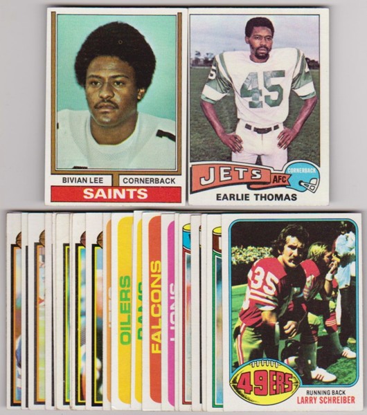 24 Different 1970's Topps Football Cards (1974-1979) w/ Bivian Lee + More