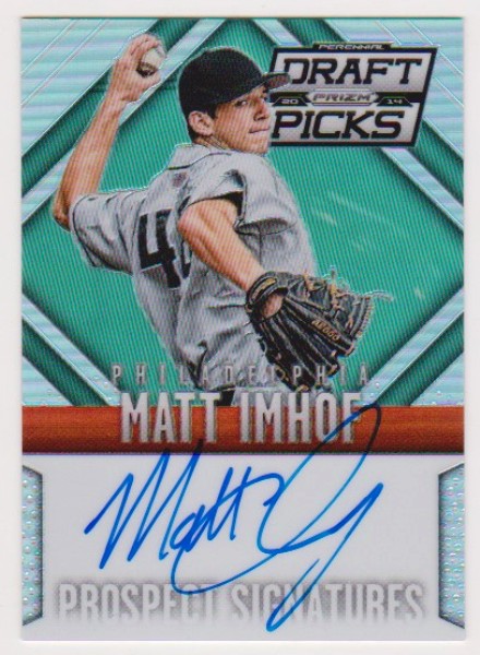 Signed Rookie - Matt Imhof 2014 Panini Prizm Perennial Draft Picks #47 Certified Autographed Insert Card