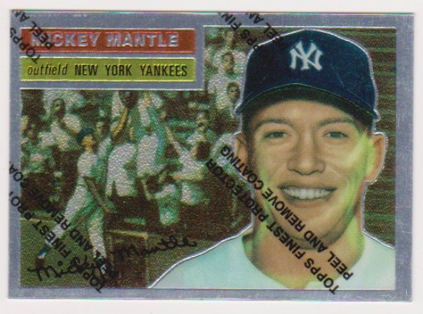 Mickey Mantle 1956 Topps #135 Commemorative Card - 1996 Topps Finest #6 of 19 Insert Card
