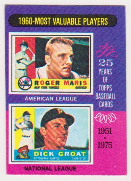 1975 Topps Mini Roger Maris/Dick Groat #198 Card