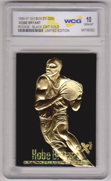 Rookie Graded Gem Mint 10 - Kobe Bryant 1996-97 Skybox EX-2000 Black 23 Kt Gold Card