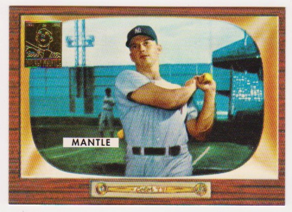 Mickey Mantle 1955 Bowman #202 Commemorative Card - 1996 Topps #5 of 19 Insert Card