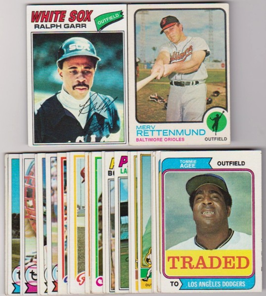 25 Different 1970's Topps Baseball Cards (1973-1979) w/ Ralph Garr + More