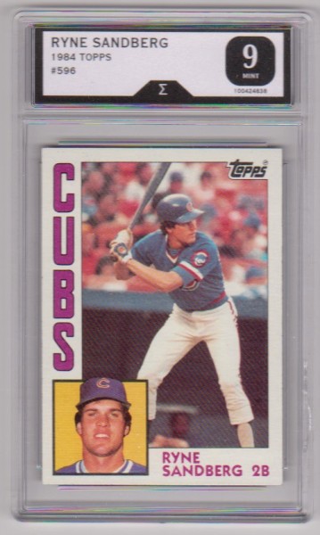 Graded Sigma Mint 9 - Ryne Sandberg 1984 Topps #596 Card