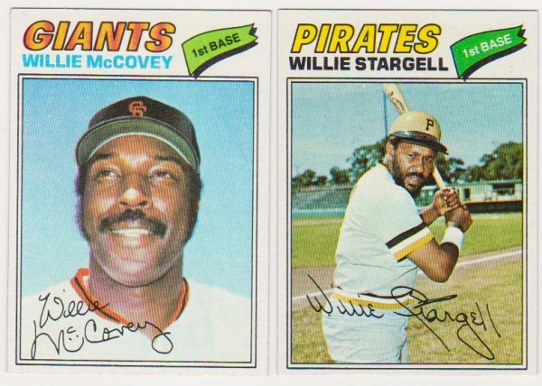 1977 Topps Willie McCovey #547 + Willie Stargell #460 Card Pair