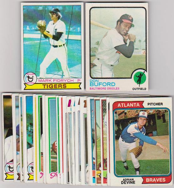 25 Different 1970's Topps Baseball Cards (1973-1979) w/ Mark Fidrych + More