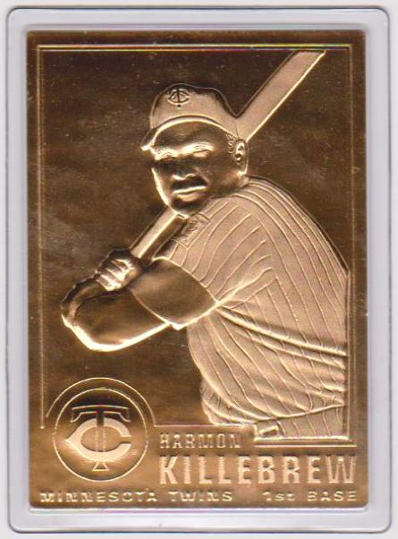 22 kt Gold - HARMON KILLEBREW 1996 Danbury Mint Gold Card - HOF'er
